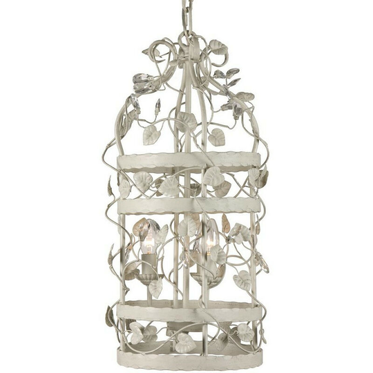 Linea Verdace Michelan 3 Light Wire Frame Pendant Ceiling Light Beige Gray