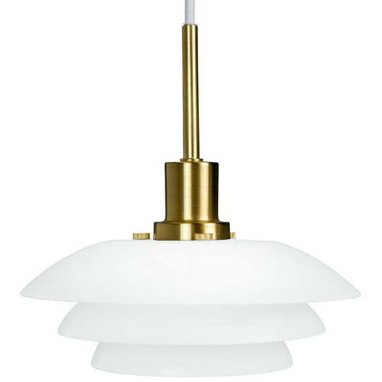 Dyberg Larsen Dome Pendant Ceiling Light Opal, Brass 20cm