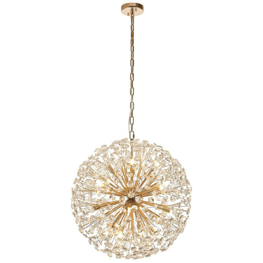 Luminosa Salisbury Ceiling Pendant 60cm Sphere 16 Light G9 French Gold, Crystal