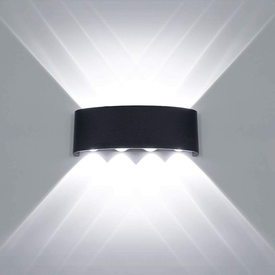 Aougo - Modern led Ceiling Light Waterproof Aluminum Wall Sconce Washer Light Indoor Outdoor Corridor Corridor Hallway 8w Black