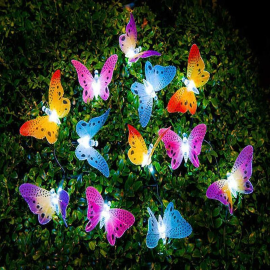 Solar Multicolor led Butterfly String Lights Waterproof Outdoor Garden Patio Lawn Lights Decorative Party Lights