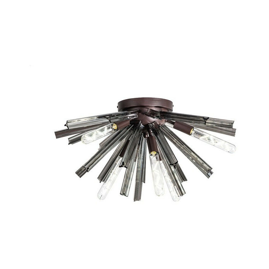Luminosa 6 Light E14, Semi Flush Brown Oxide , Smoke Glass