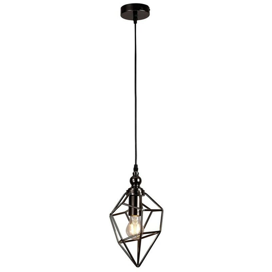 Luminosa Lighting - Small Caged Ceiling Pendant, 1 x E27, Black Nickel
