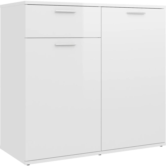 Sideboard High Gloss White 80x36x75 cm Engineered Wood vidaXL - White