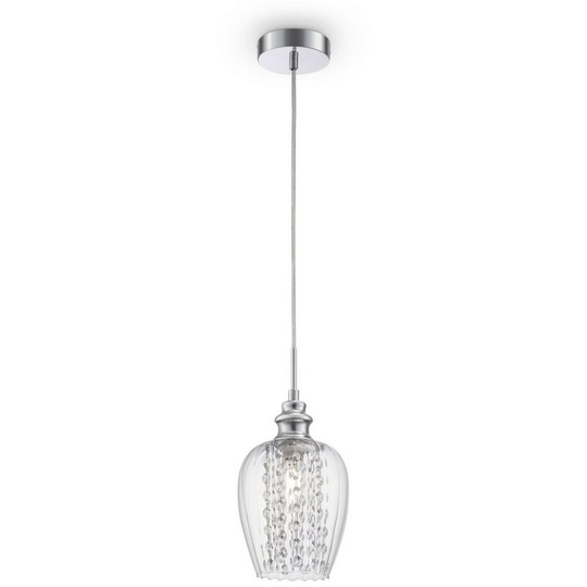 Blues Dome Ceiling Pendant Lamp Nickel & Crystal, 1 Light, E14