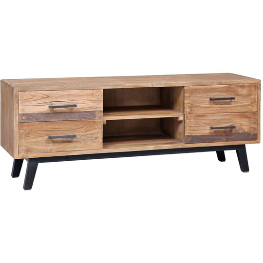 TV Cabinet 120x30x45 cm Solid Teak - Brown