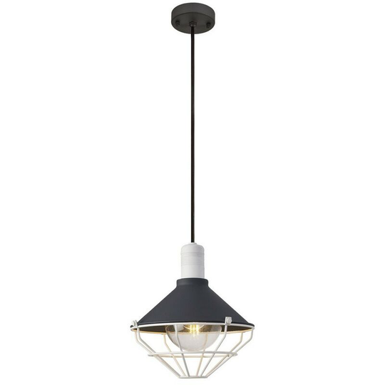 Luminosa Lighting - Ceiling Pendant, 1 Light E27, IP65, Anthracite, Matt White