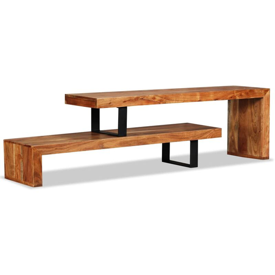 Tv Stand Solid Acacia Wood - Brown