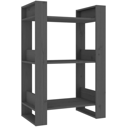 Book Cabinet/Room Divider Grey 60x35x91 cm Solid Wood Pine Vidaxl Grey
