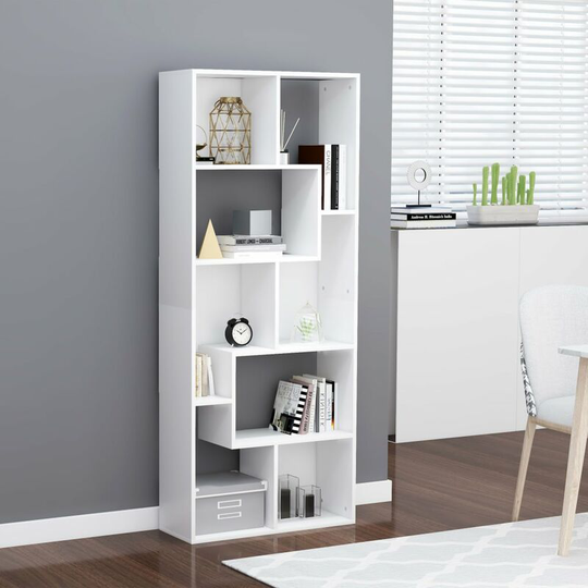 Topdeal - Book Cabinet White 67x24x161 cm Chipboard FF801877_UK