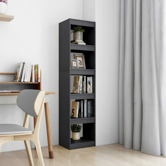 Asupermall - Book Cabinet/Room Divider Grey 40x30x167.5 cm Solid Pinewood
