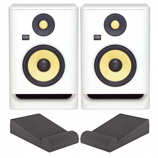 KRK ROKIT RP5 G4 Studio Monitors Pair with Isolation Pads White
