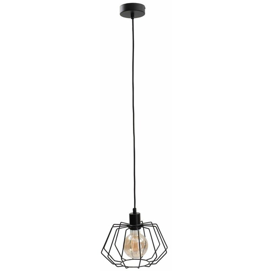 Keter Luna Wire Frame Pendant Ceiling Light Black, 25cm, 1x E27