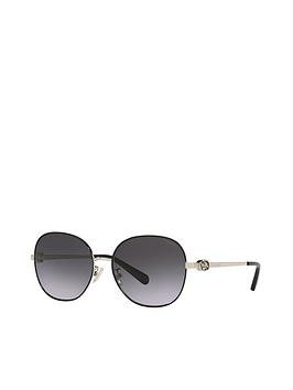 Coach Light Gold Round Sunglasses