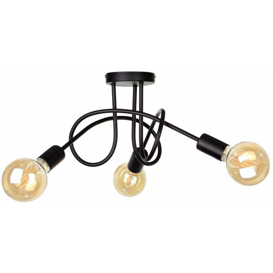 Keter Rumba Multi Arm Semi Flush Ceiling Light Black, 50cm, 3x E27