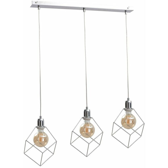 Keter Ruben Bar Pendant Ceiling Light Silver, 60cm, 1x E27