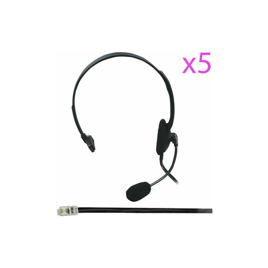 Loops - 5x RJ9/RJ10/RJ22 Telephone Phone Headset Headphone & Microphone Mic Call Centre