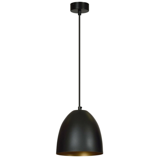Emibig Lenox Black/Gold Dome Pendant Ceiling Light 1x E27