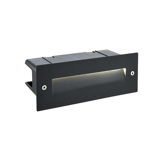 Saxby Seina - Integrated led Outdoor Recessed Wall Light Textured Black, Frosted IP44