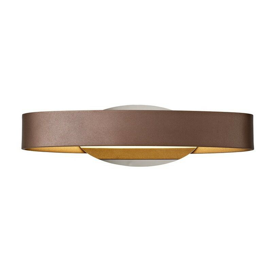 Wall Lamp, 1 x 6W led, 3000K, 480lm, Satin Brown, Polished Chrome - Luminosa Lighting