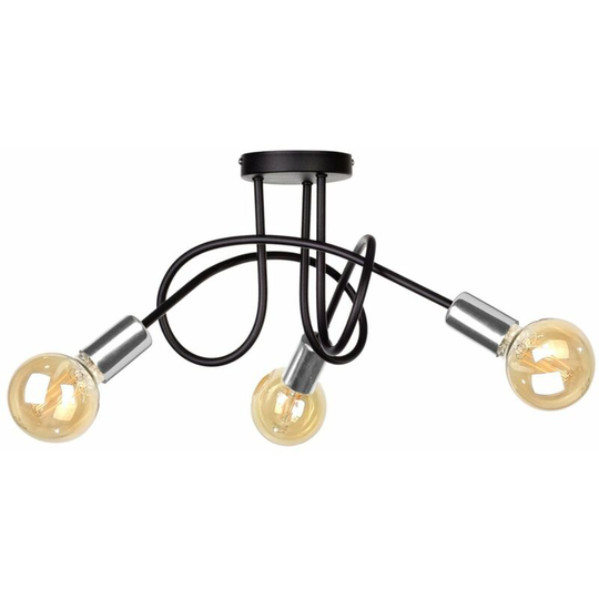 Keter Rumba Multi Arm Semi Flush Ceiling Light Black, Silver, 50cm, 3x E27