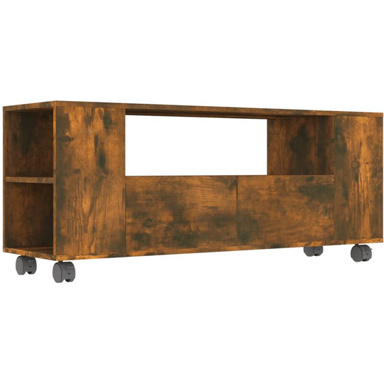 Tv Cabinet Smoked Oak 120x35x43 cm Engineered Wood Vidaxl Brown
