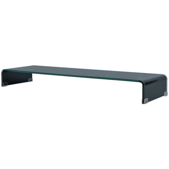 Hommoo - tv Stand/Monitor Riser Glass Black 110x30x13 cm VD10327