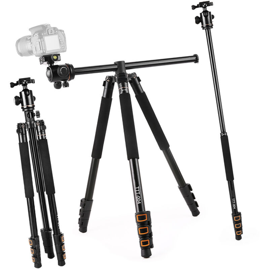 Asupermall - 200cm/78.7 Inch Aluminum Alloy Camera Tripod Monopod Horizontal Mount with Ball Head 4-Section Extendable for dslr ildc Cameras Max.