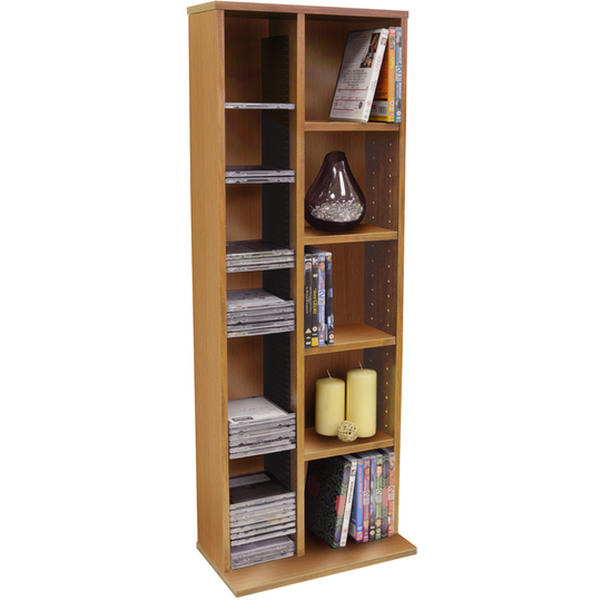 Claremont - 219 cd / 56 dvd Blu-ray Video Multimedia Storage Unit - Beech - Beech