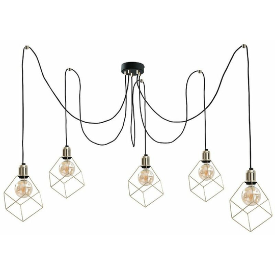 Keter Lighting - Keter Taho Cluster Pendant Ceiling Light Gold, 5x E27
