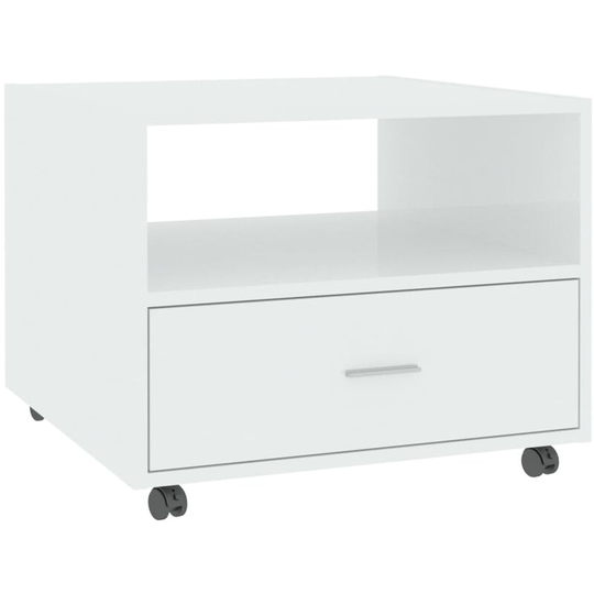 Coffee Table High Gloss White 55x55x40 cm Engineered Wood Vidaxl White
