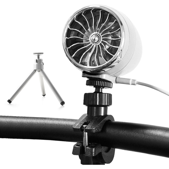 Portable usb Mini Cooling Fan with Tripod Bike Handlebar Electric Fan Outdoor Cycling Fan with 4 Speeds for Camping Riding Traveling Bedroom,White