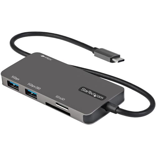 StarTech.com USB C Multiport Adapter - USB-C to 4K HDMI 100W Power Delivery Pass-through SD/MicroSD Slot 3-Port USB 3.0 Hub - USB Type-C Mini Dock - 12" (30cm) Long Attached Cable