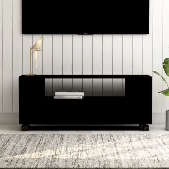 Devenirriche - tv Cabinet Black 120x35x43 cm Chipboard - Black