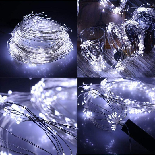 Shatchi - Marketplace Categories/Home/Home Décor/Christmas/Christmas String Lights 200390-SILVER-COPPER-LIGHT-100-W - White