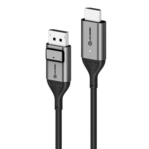 ALOGIC ULDPHD02-SGR video cable adapter 2 m DisplayPort HDMI Black Silver