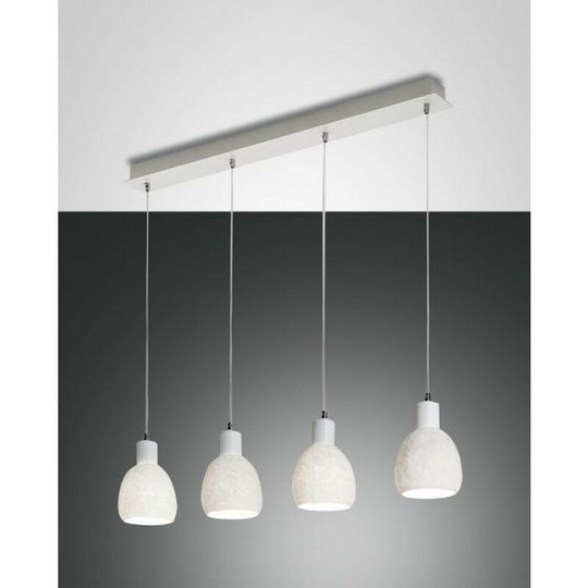 Fabas Luce Marina Straight Bar Pendant Ceiling Light White Glass, E27