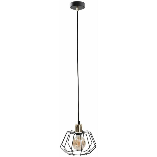 Keter Luna Wire Frame Pendant Ceiling Light Gold, 25cm, 1x E27