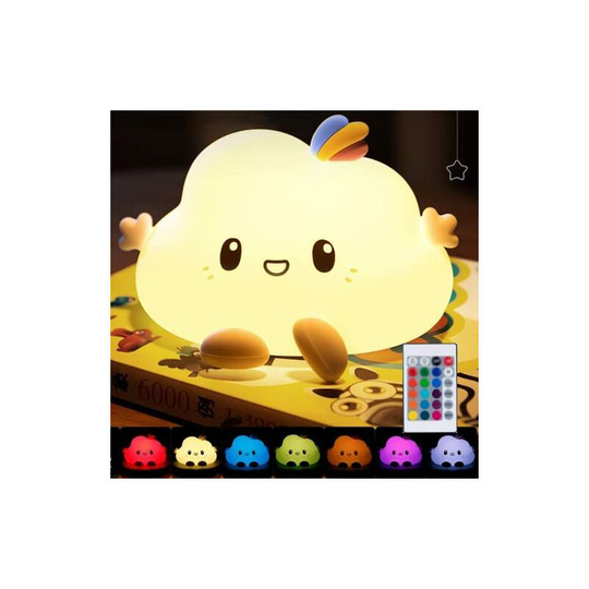 Aougo - Rechargeable 7 Color Touch Sensor Silicone led Night Light for Bedroom