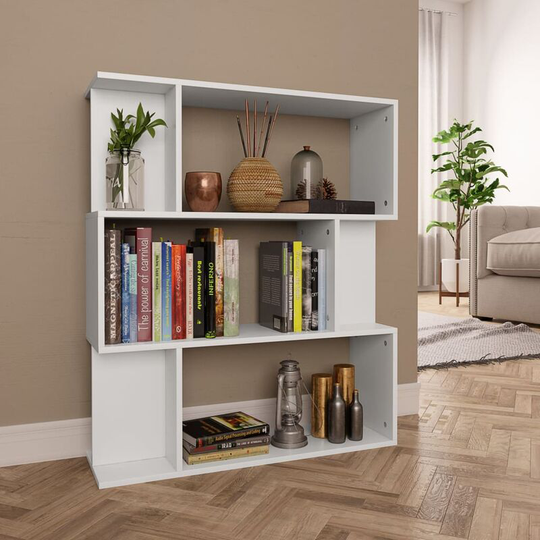 Devenirriche - Book Cabinet/Room Divider White 80x24x96 cm Chipboard - White