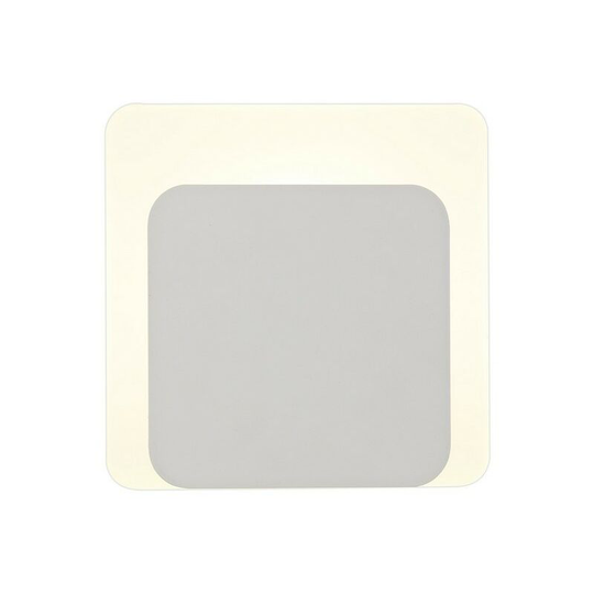 Magnetic Base Wall Lamp, 12W led 3000K 498lm, 15, 19cm Square Bottom Offset, Sand White, Acrylic Frosted Diffuser - Luminosa Lighting