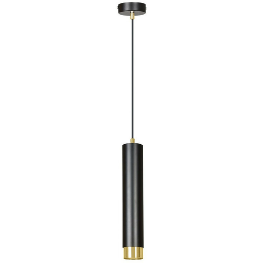 Emibig Kibo Black/Gold Slim Pendant Ceiling Light 1x GU10