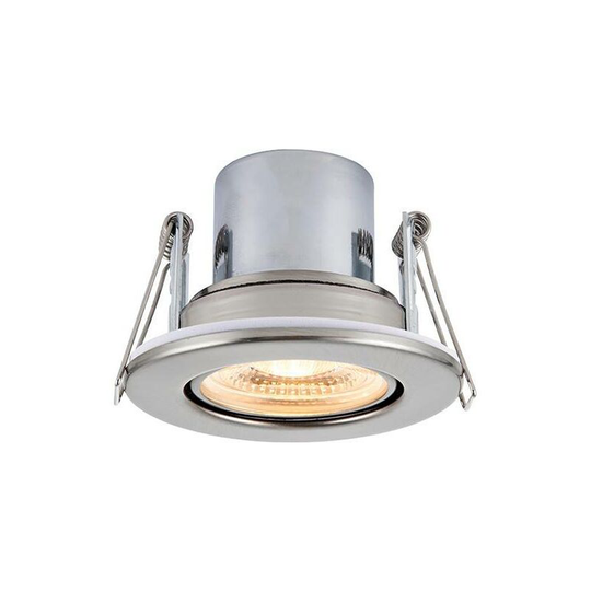 Saxby Shieldeco - Fire Rated Integrated led Tilt Recessed Light Satin Nickel Plate, Acrylic