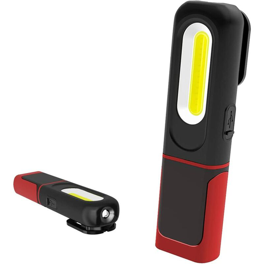 Aougo - Rechargeable led Work Light, 2 in 1 Inspection Light with 360 Degree Rotation and 5W cob led Torch Lamp with Magnetic Base and Hook for Home