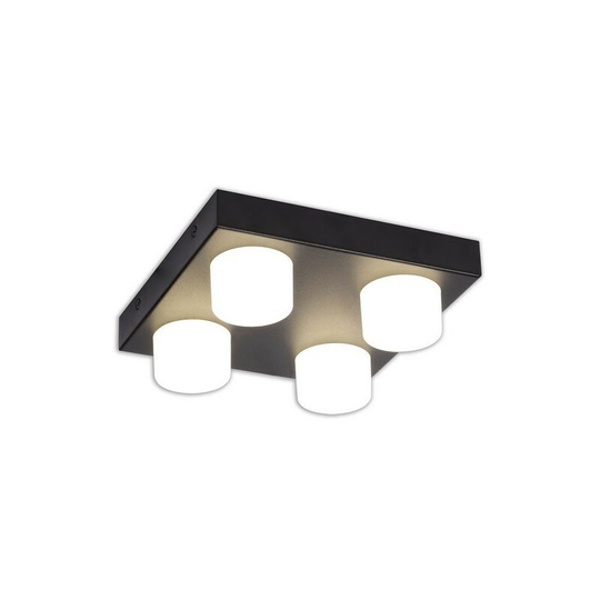 Luminosa 4 Light Fixed Ceiling, 4 x 5W led, 4000K, 1700lm, IP44, Sand Black, 3yrs Warranty