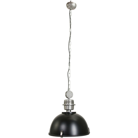 Sienna Tough Guy Dome Pendant Ceiling Lights Black Matt, Glass Matt, Metal