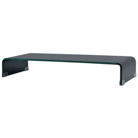 Hommoo - tv Stand/Monitor Riser Glass Black 80x30x13 cm VD10324