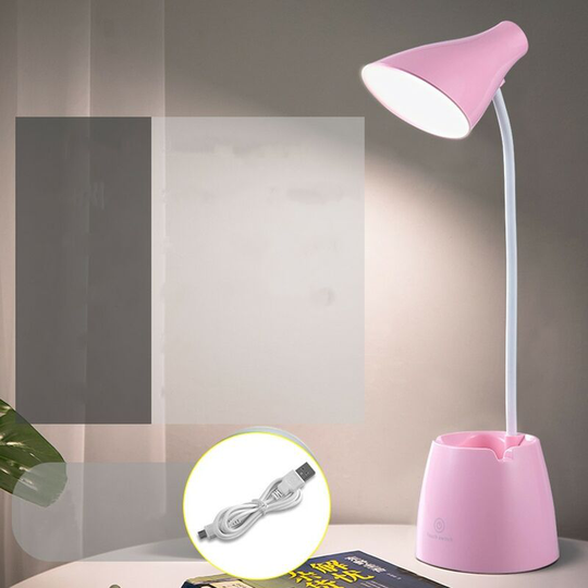 Aougo - Desk Lamp, led Table Lamp 3 Light Modes and Touch Sensor, Dimmable 360 Rotation Desk Lamp for Reading, Studying, Working (Pink)