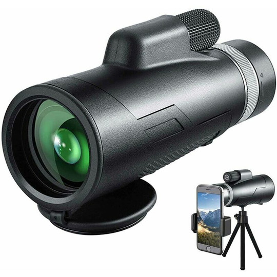 Bearsu - Compact 12x50 Monoculars, High Performance, Waterproof, Fogproof, Shockproof with Tripod and Smartphone Holder for Bird Watching,