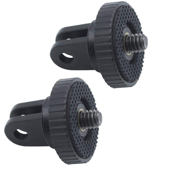 2pcs Action Cam Tripod Mount Adapter 1/4' Camera Adapter 1/4 Thread Tripod Mount Adapter for Gopro/Hero Series Sport Camera - Black